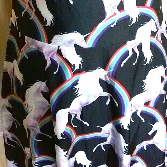 Unicorn and Rainbows Print Skater Dress - Picture 3 of 4